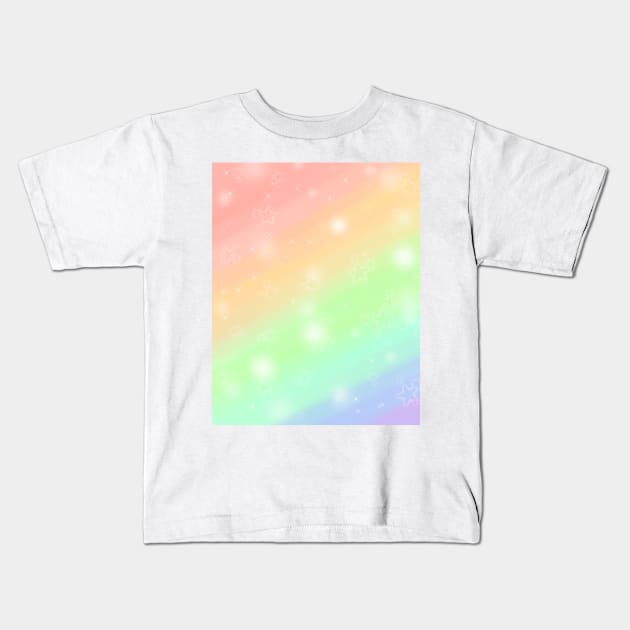 Rainbow Gradient Sparkle Kids T-Shirt by LadybugDraws